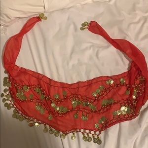 Belly dancer coin skirt cover, ties